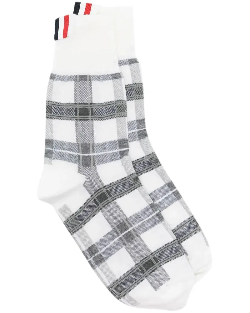 Thom Browne Socken mit Schottenkaro - Weiß Weiß
