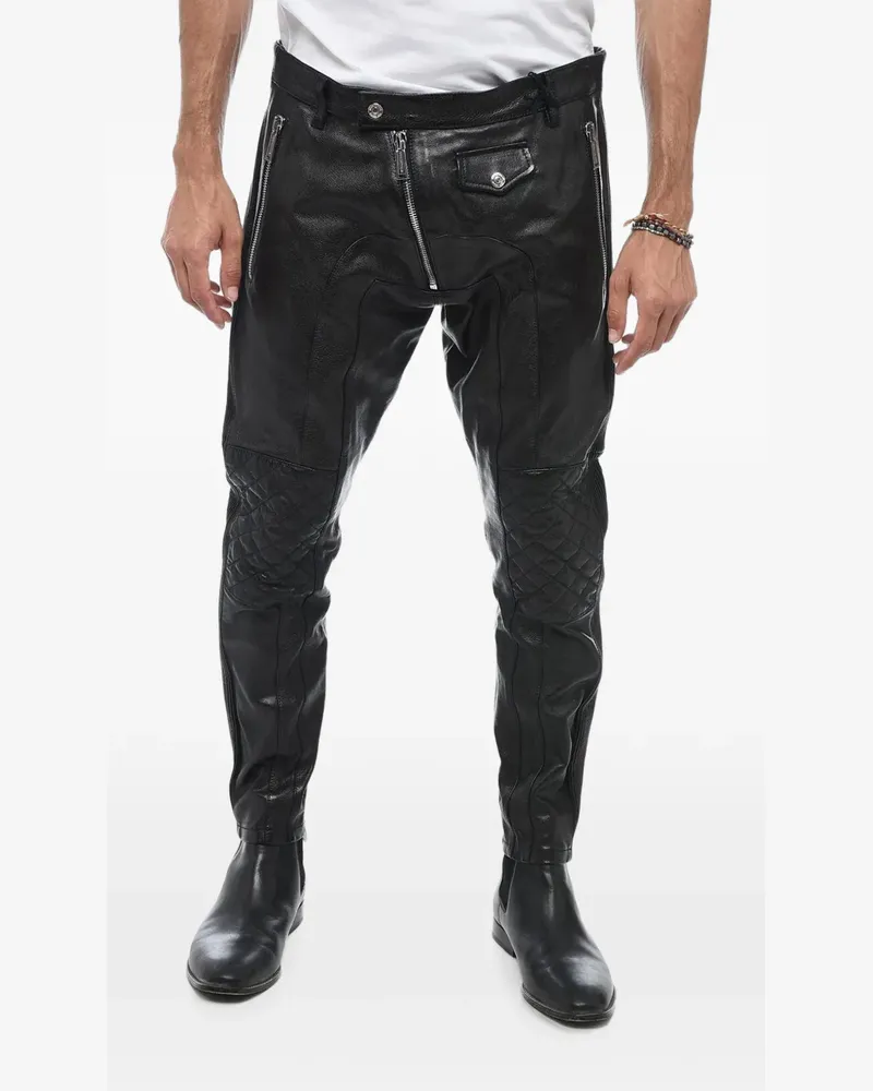 Dsquared2 quilted-detail biker trousers - Schwarz Schwarz