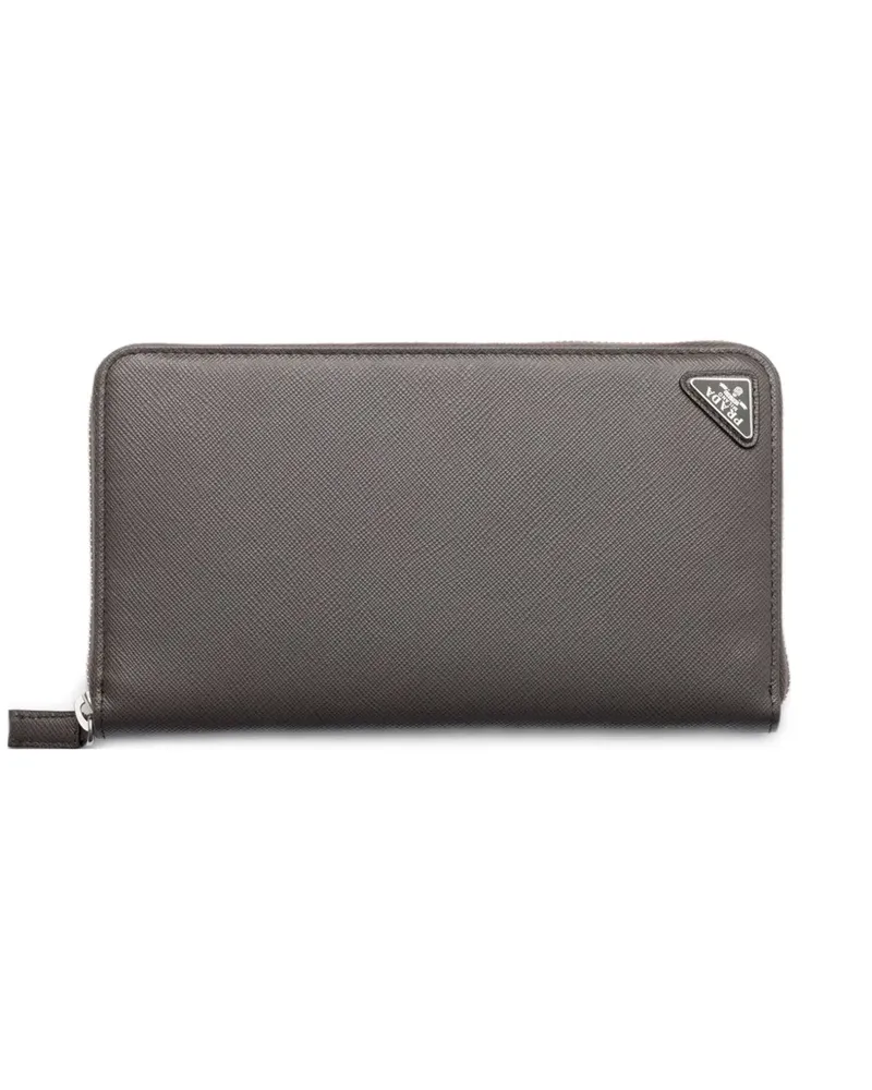 Prada Portemonnaie aus Saffiano-Leder - Grau Grau