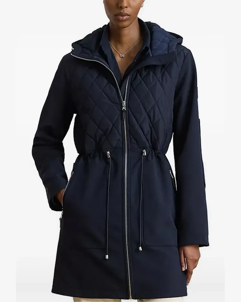 Ralph Lauren quilted-panel drawstring coat - Blau Blau