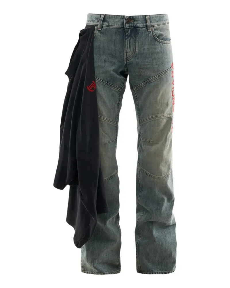 Balenciaga Tief sitzende Jeans im Layering-Look - Blau Blau