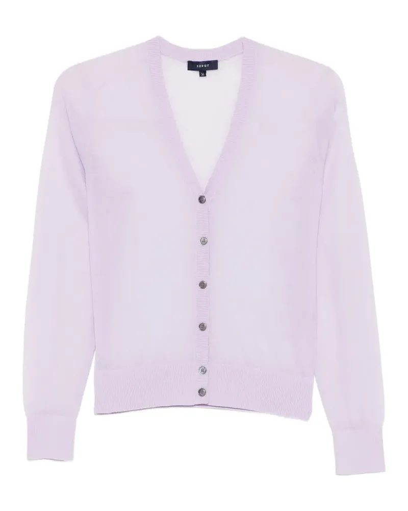 Soeur Cardigan mit V-Ausschnitt - Violett Violett