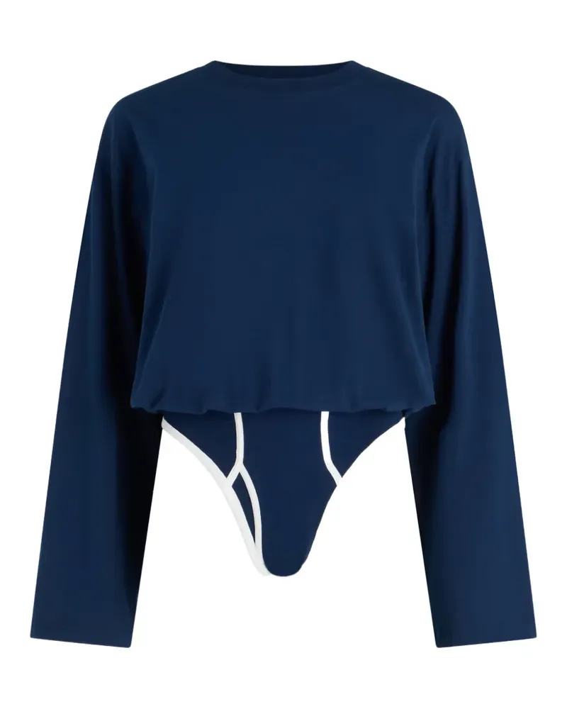 Jean Paul Gaultier Langärmeliger Body mit Twist-Detail - Blau Blau