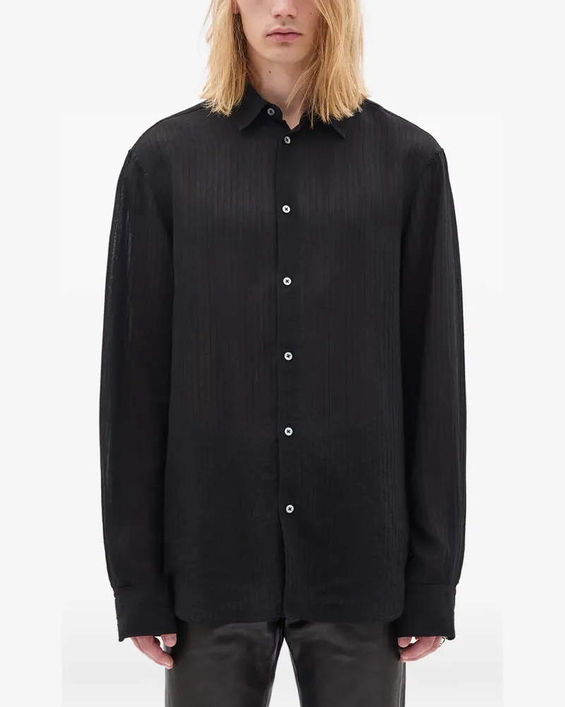 Ann Demeulemeester Texturiertes Hemd - Schwarz Schwarz