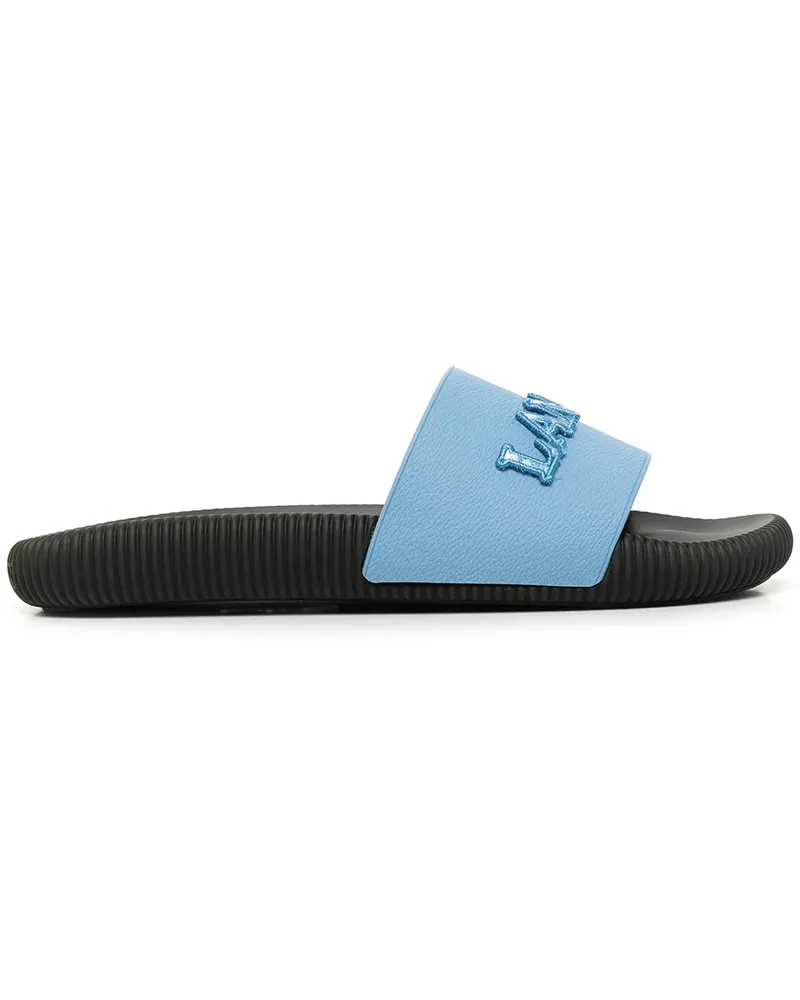 Lanvin Arpege Pantoletten mit Logo - Blau Blau