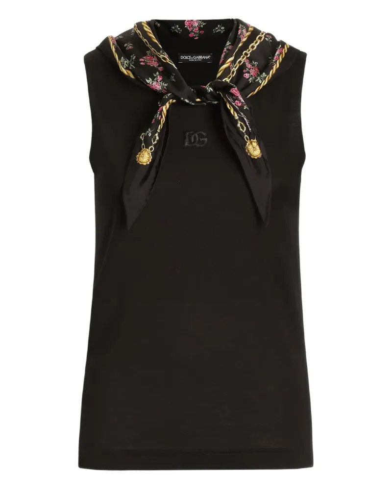 Dolce & Gabbana Trägershirt mit Logo-Stickerei - Schwarz Schwarz
