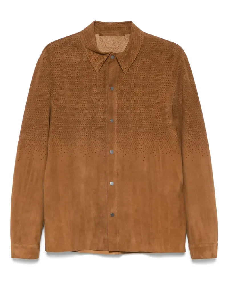 Salvatore Santoro Perforierte Hemdjacke - Braun Braun