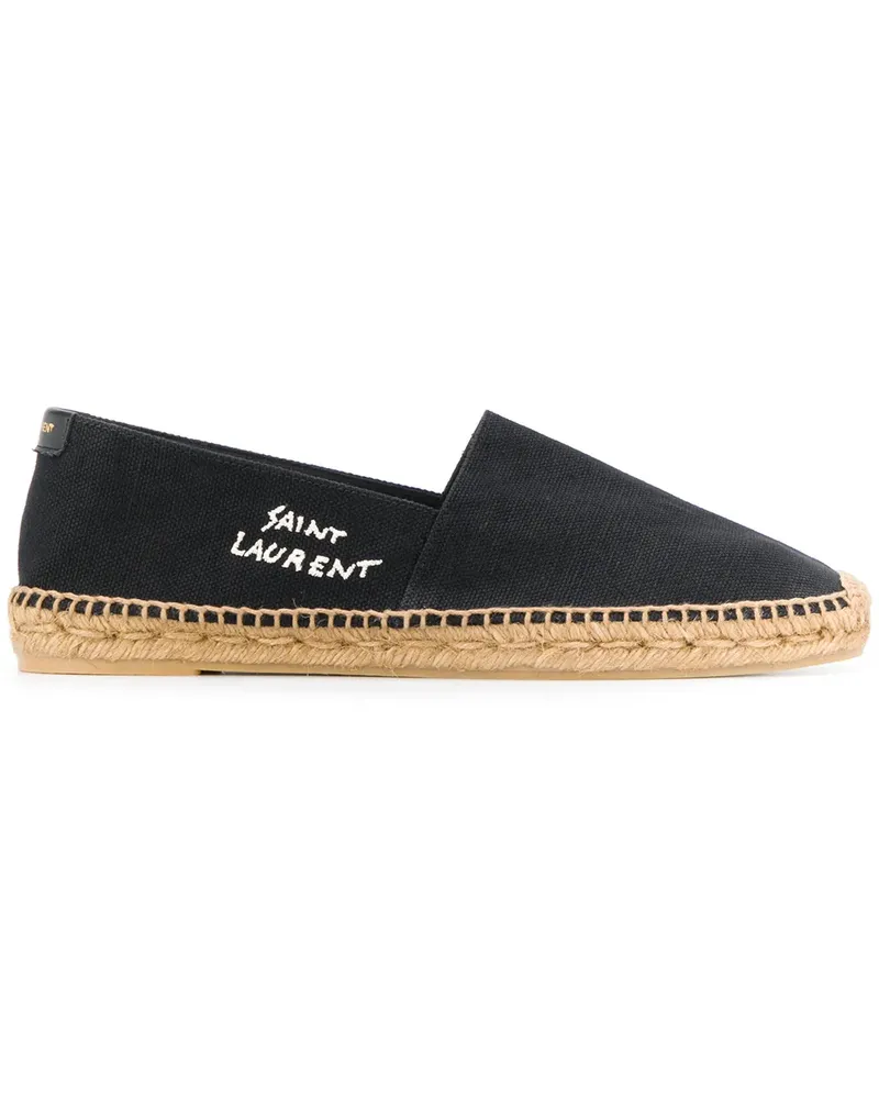 Saint Laurent Espadrilles mit Logo-Stickerei - Schwarz Schwarz
