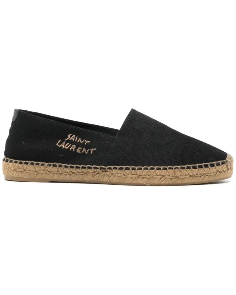 Saint Laurent Espadrilles mit Logo-Stickerei - Schwarz Schwarz