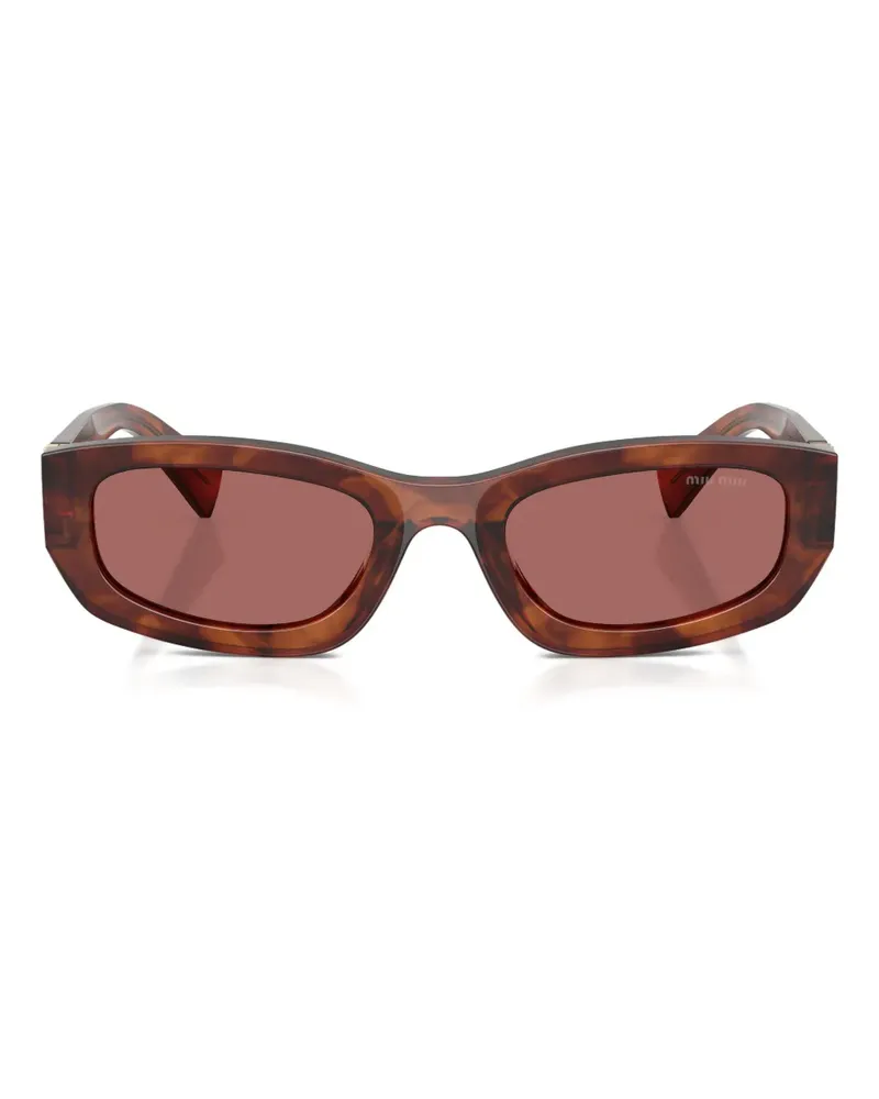 Miu Miu Sonnenbrille mit Logo - Braun Braun
