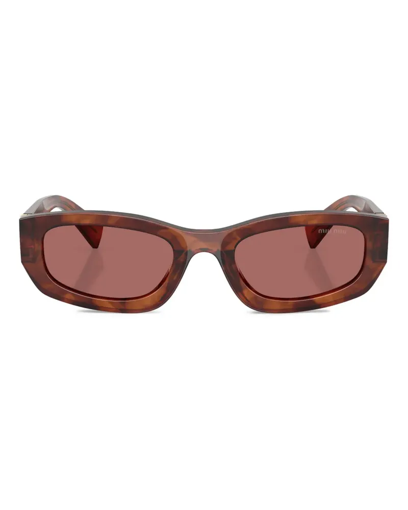 Miu Miu Sonnenbrille mit Logo - Braun Braun