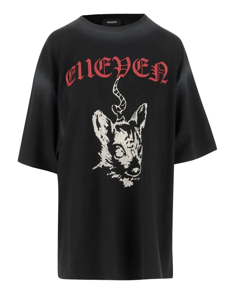 WE 11 DONE T-Shirt mit grafischem Print - Schwarz Schwarz