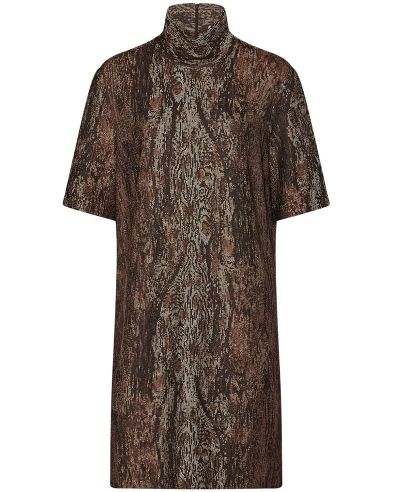 Rosetta Getty Kleid mit Stehkragen - Braun Braun