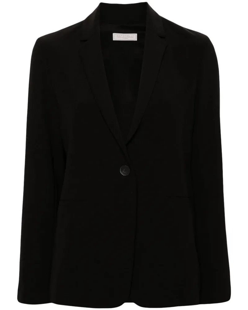 Antonelli Firenze Einreihiger Blazer aus Krepp - Schwarz Schwarz