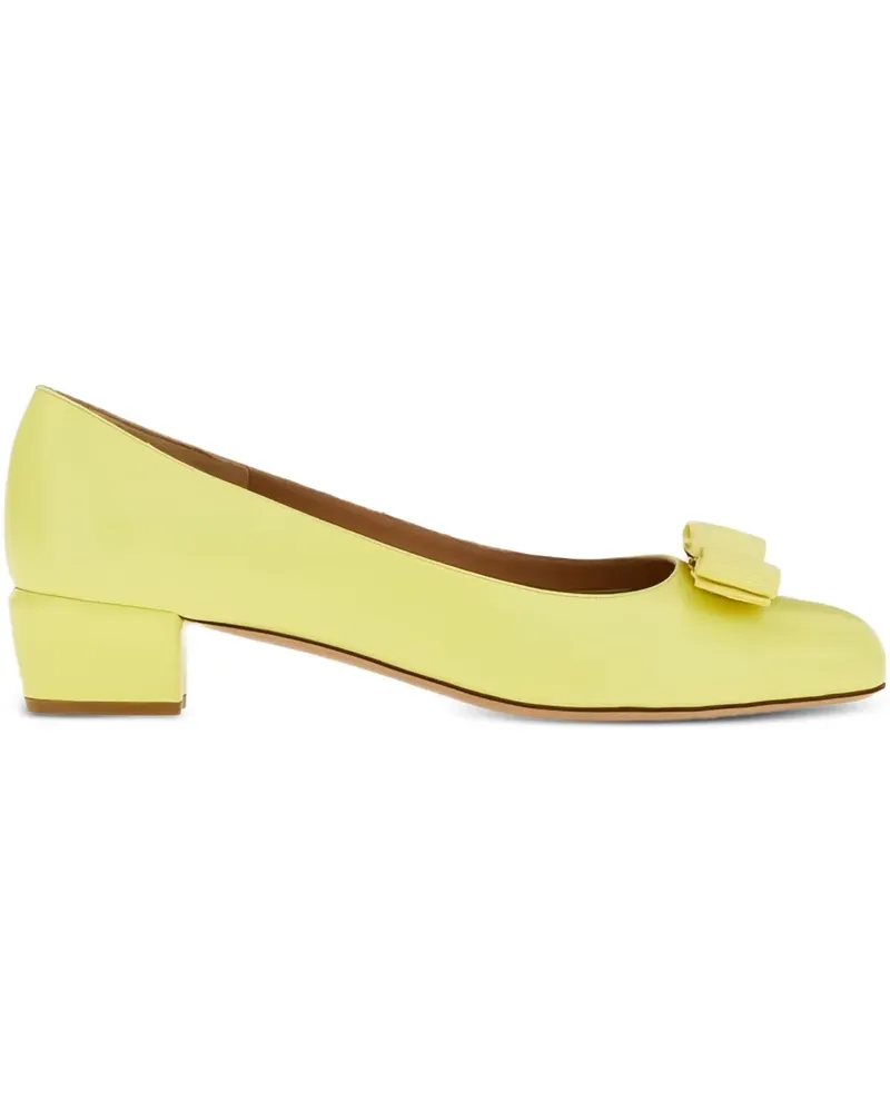 Ferragamo Ballerinas aus Leder - Gelb Gelb