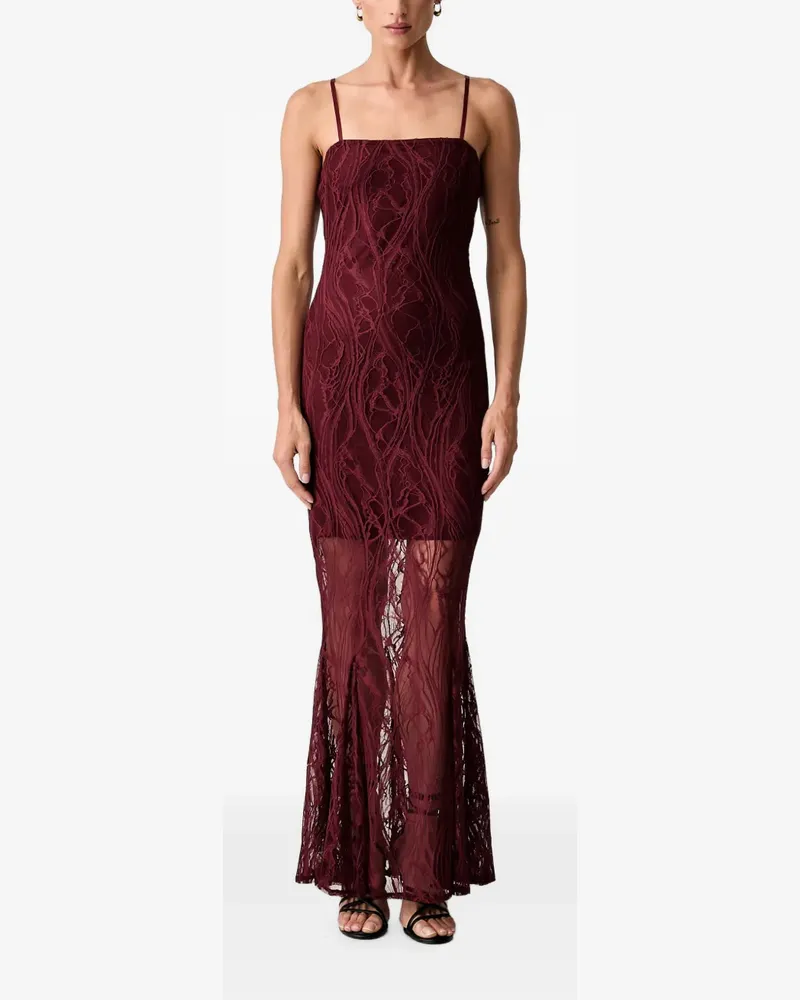 Guess lace-overlay spaghetti-strap dress - Rot Rot