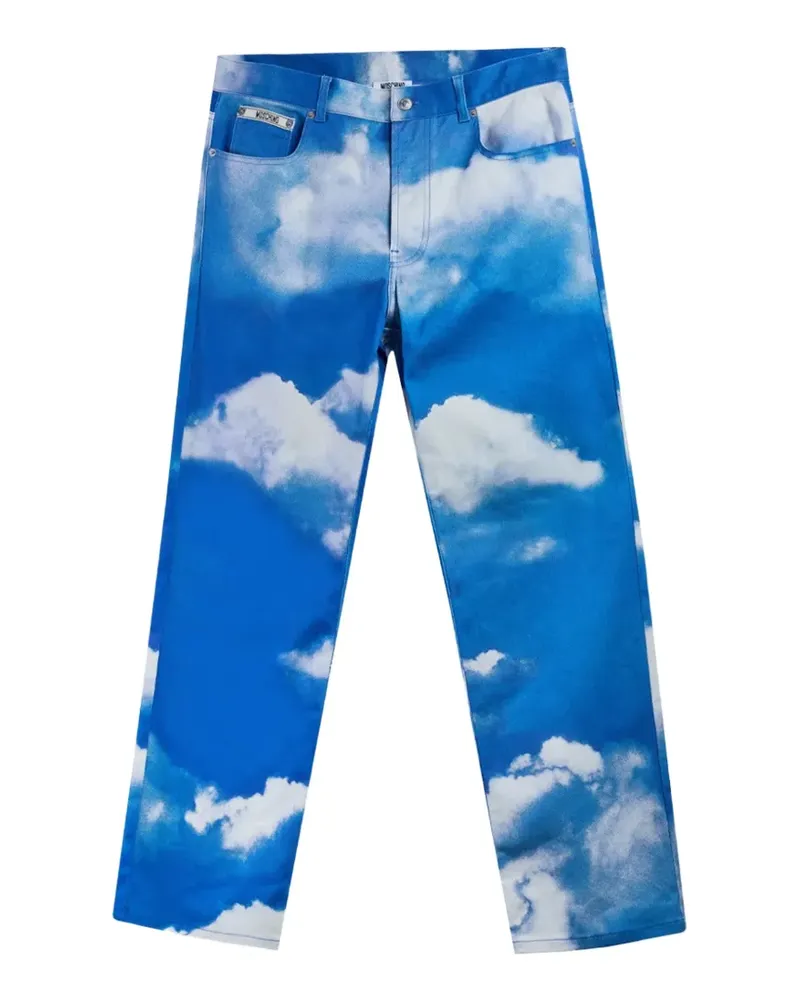 Moschino Straight-Leg-Jeans mit Cloud-Print - Blau Blau