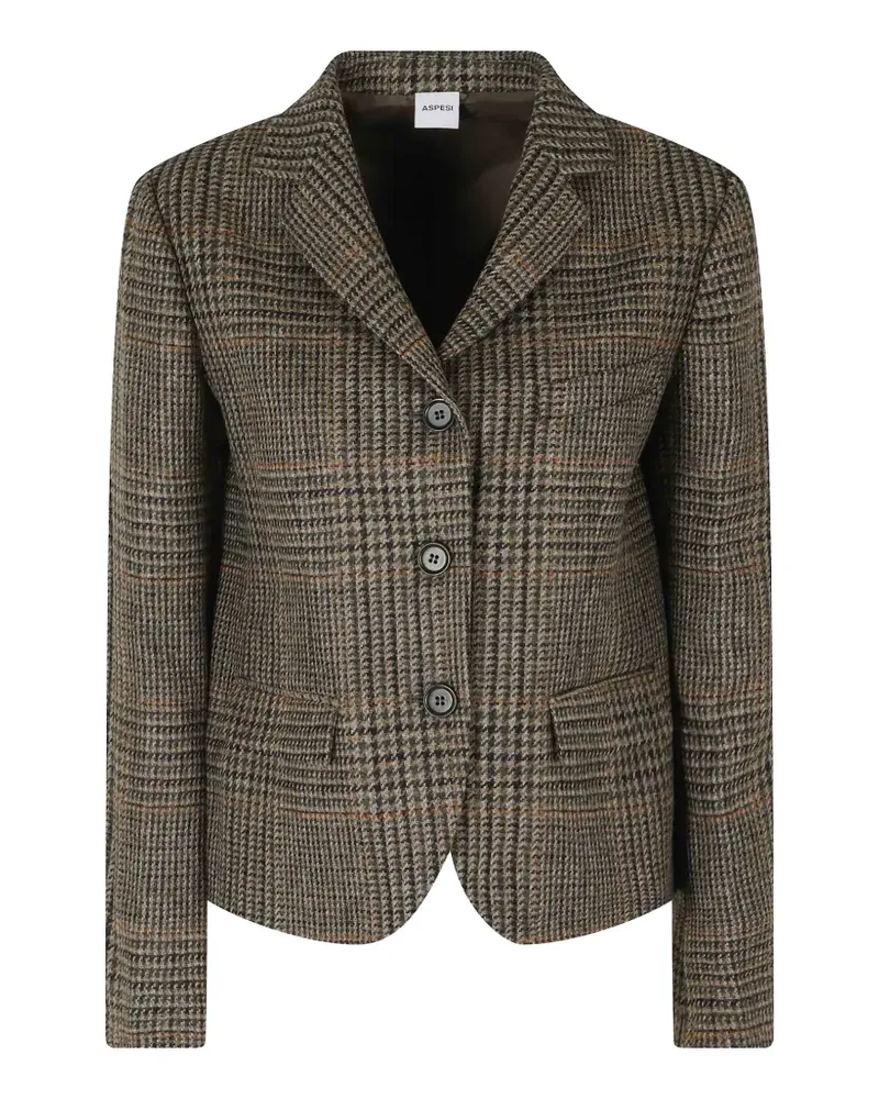 ASPESI check-pattern single-breasted jacket - Grün Grün