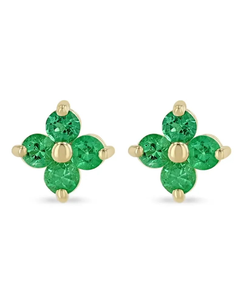 ZOË CHICCO 14kt Quad Gelbgoldohrringe mit Smaragd Gold