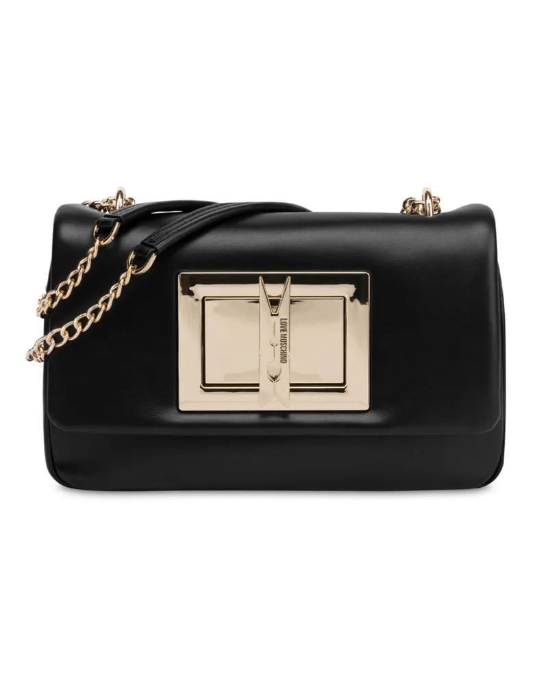 Moschino Umhängetasche mit Logo-Gravur - Schwarz Schwarz