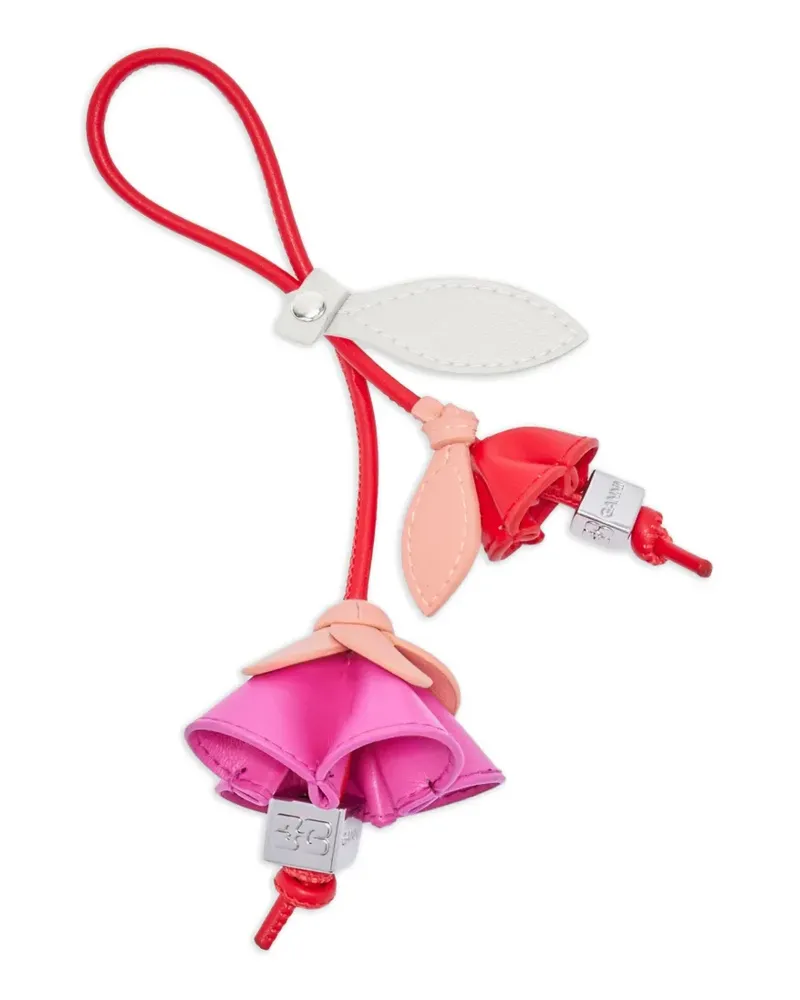 Ganni Schlüsselanhänger mit Blumenanhänger - Rot Rot