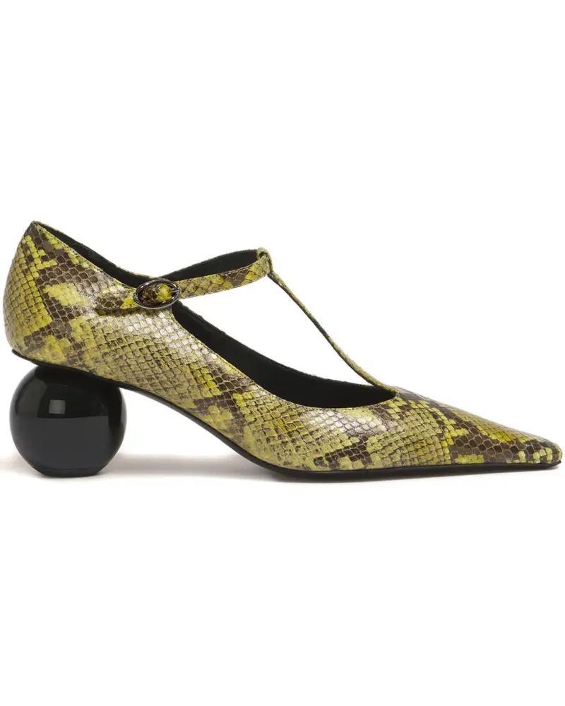 Marni T-Bar Pumps mit Python-Print 60mm - 00V07 Lightlime 00v07
