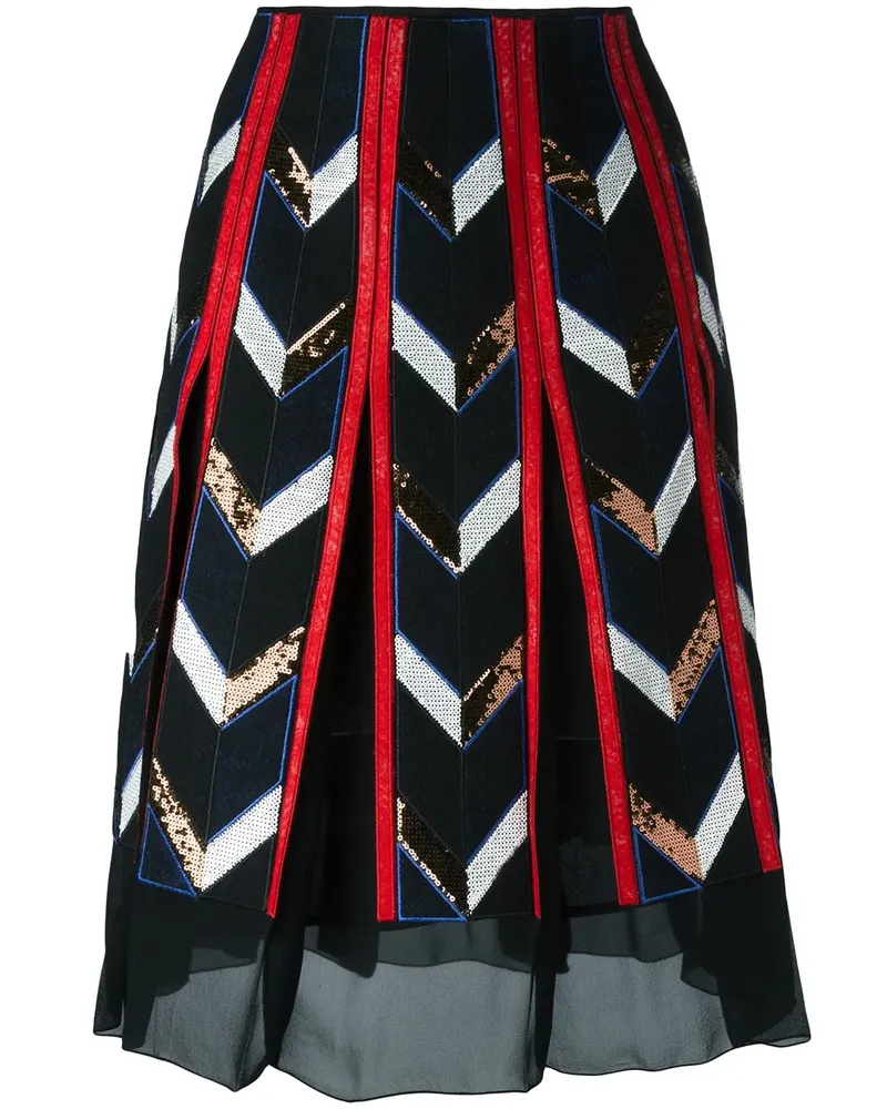 Emilio Pucci A-Linien-Rock aus Seide - Schwarz Schwarz