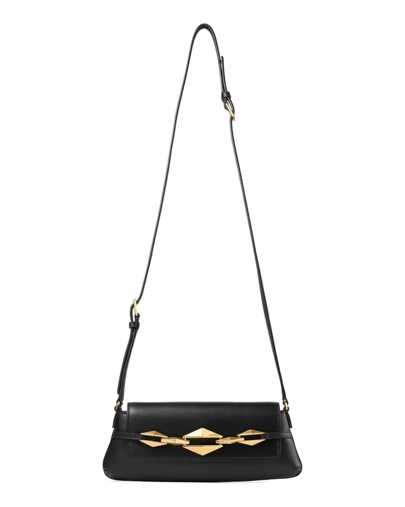 Jimmy Choo Kleine Diamond East-West Schultertasche - Schwarz Schwarz
