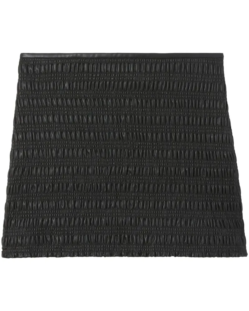 Proenza Schouler Gesmokter Minirock aus Faux-Leder - Schwarz Schwarz