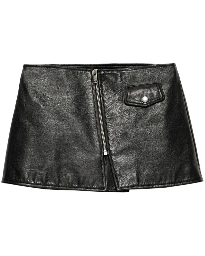 Prada Minirock aus Leder - Schwarz Schwarz