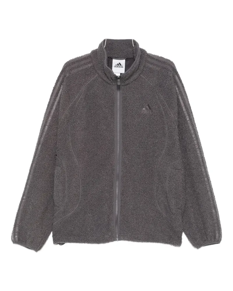 adidas Borg three-stripe zip sweatshirt - Grau Grau
