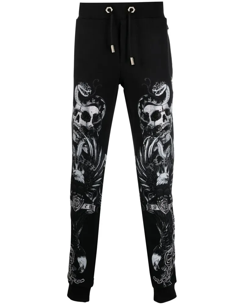 Philipp Plein Jogginghose mit Tattoo-Print - Schwarz Schwarz