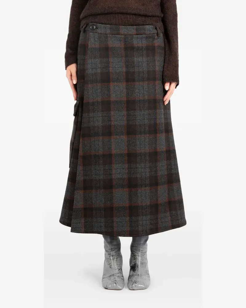 Société Anonyme Karierter Rock mit Taschendetail - Grau Grau