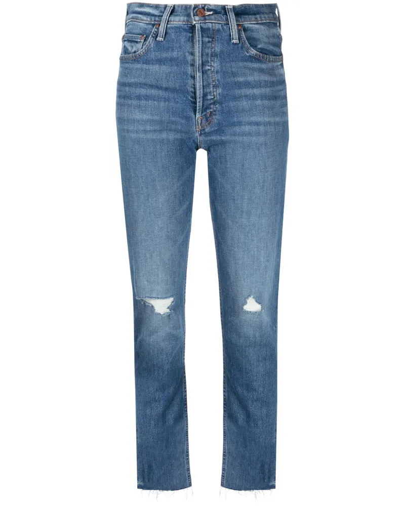 Mother Jeans mit Stone-Wash-Effekt - Blau Blau