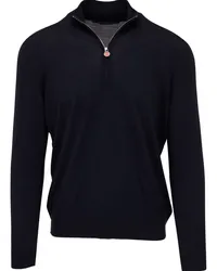 Kiton Pullover mit Reißverschluss Blau