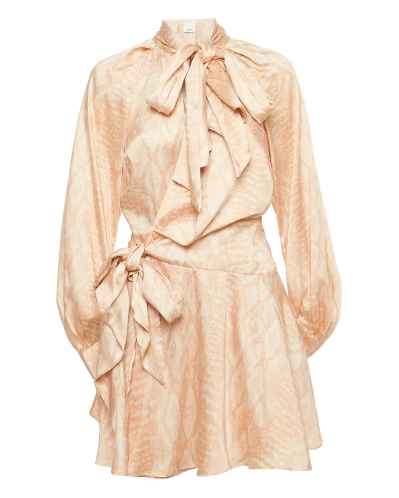 Acler Gewickeltes Minikleid in Beige - Nude Nude