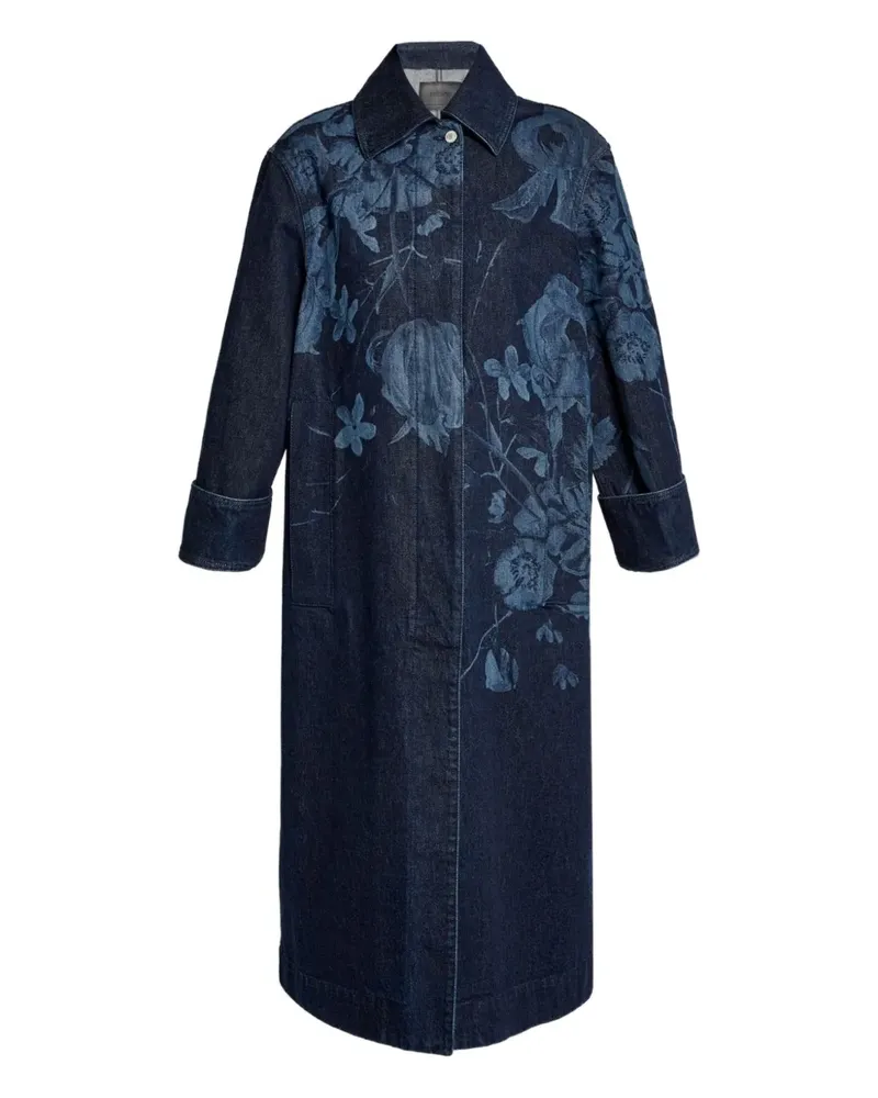 Erdem Mantel mit Blumen-Print - Blau Blau