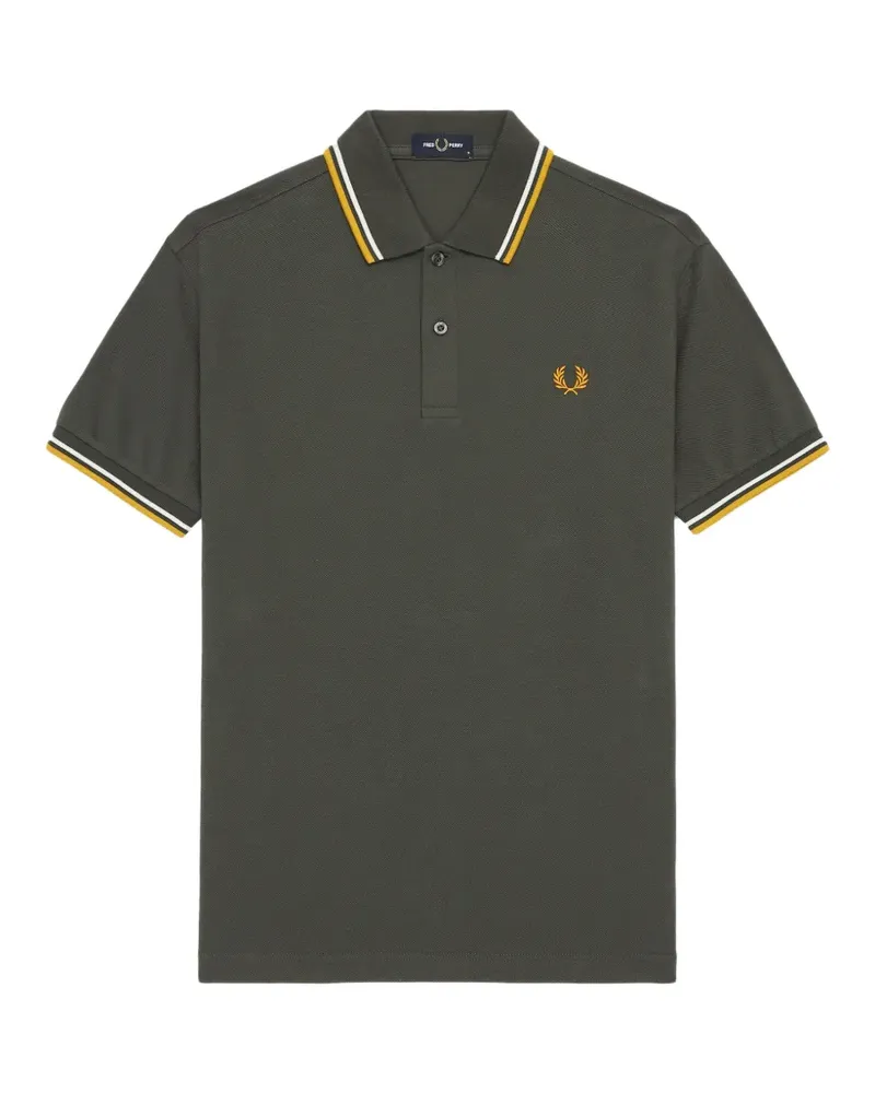 Fred Perry Poloshirt mit Streifendetails - Grün Grün
