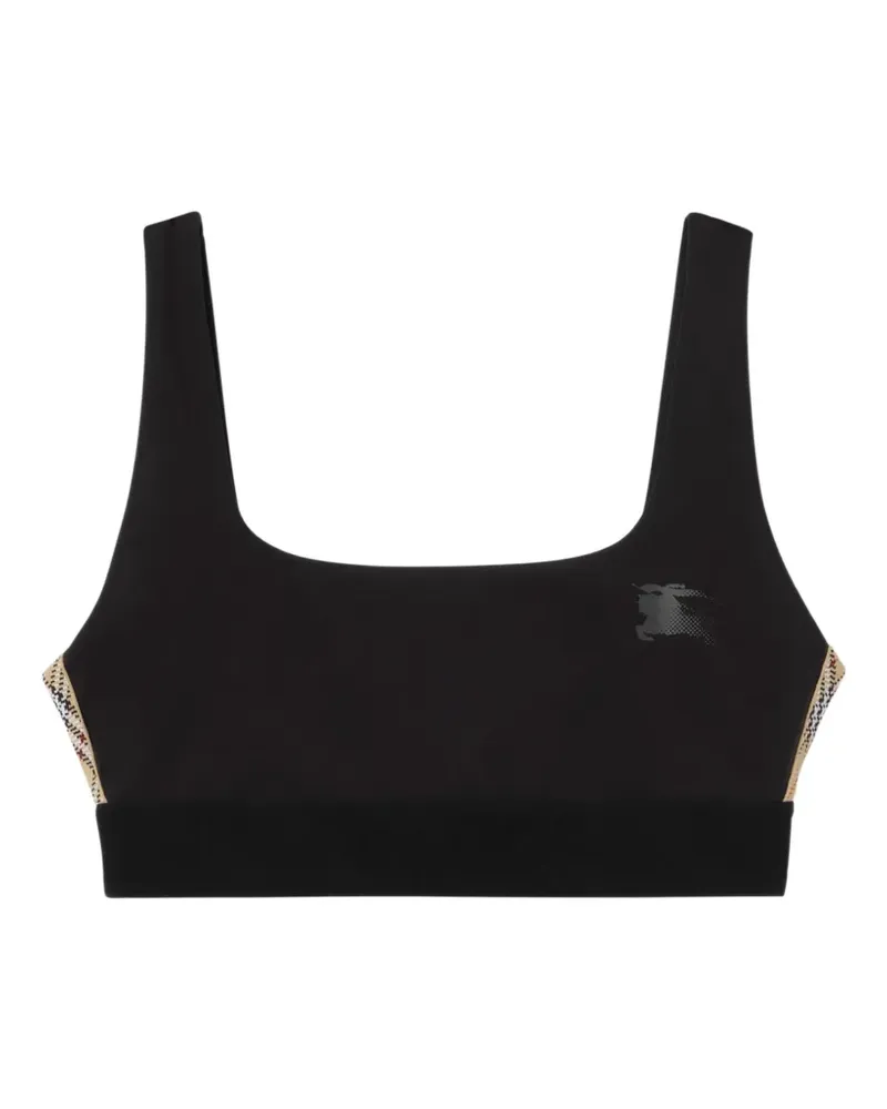 Burberry Check trim stretch nylon bra top - Schwarz Schwarz