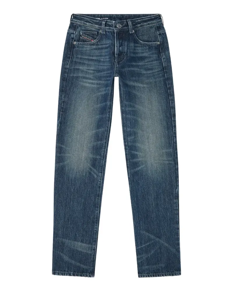 Diesel Jeans mit ausgeblichenem Effekt und geschlitztem Saum - Blau Blau