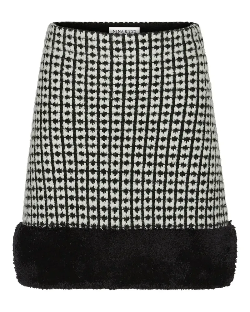 Nina Ricci Gestrickter Minirock mit Tweed-Effekt - Schwarz Schwarz