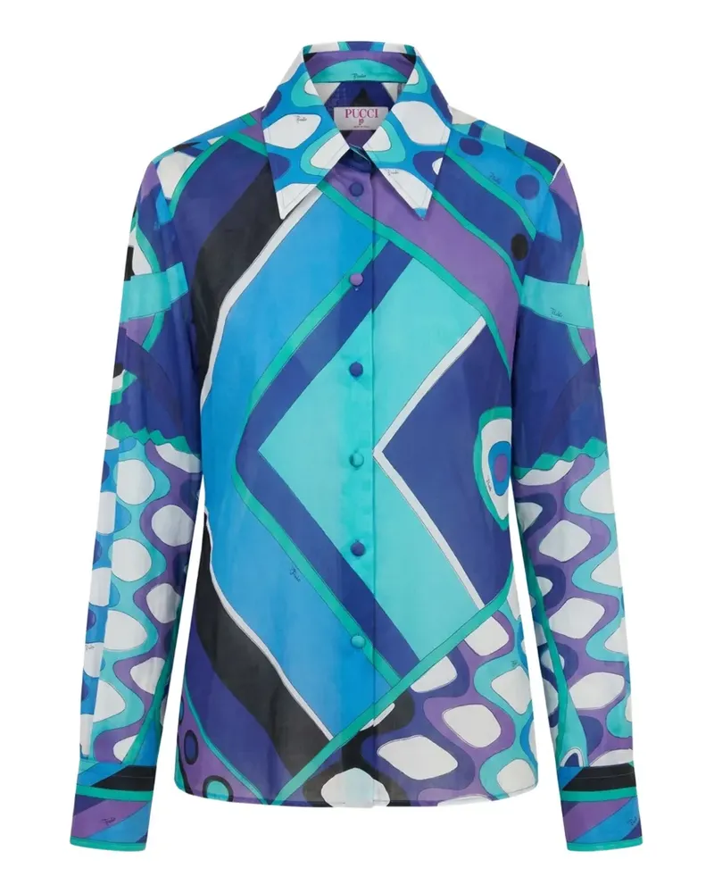 Emilio Pucci geometric-pattern shirt - Blau Blau