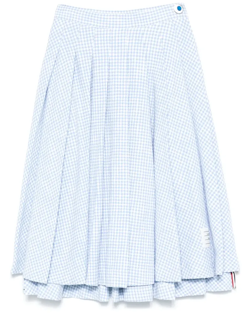 Thom Browne Mittellanger Tweed-Rock mit Falten - Blau Blau