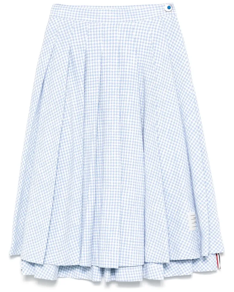 Thom Browne Mittellanger Tweed-Rock mit Falten - Blau Blau