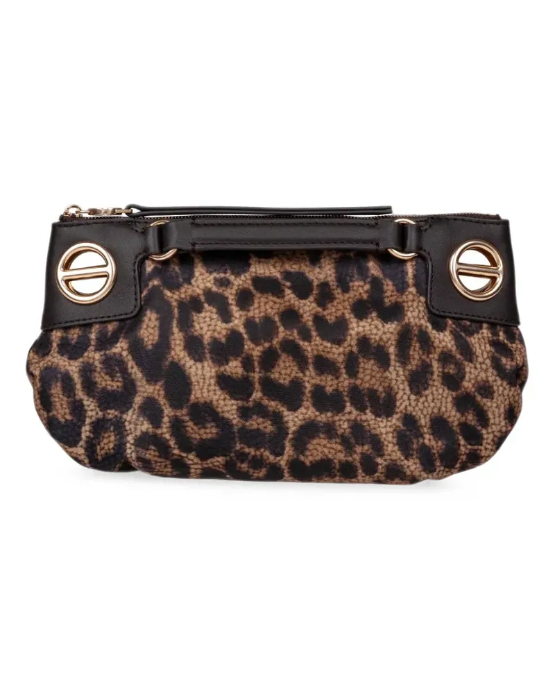 Borbonese Mini London Clutch mit Leopardenprint - Braun Braun