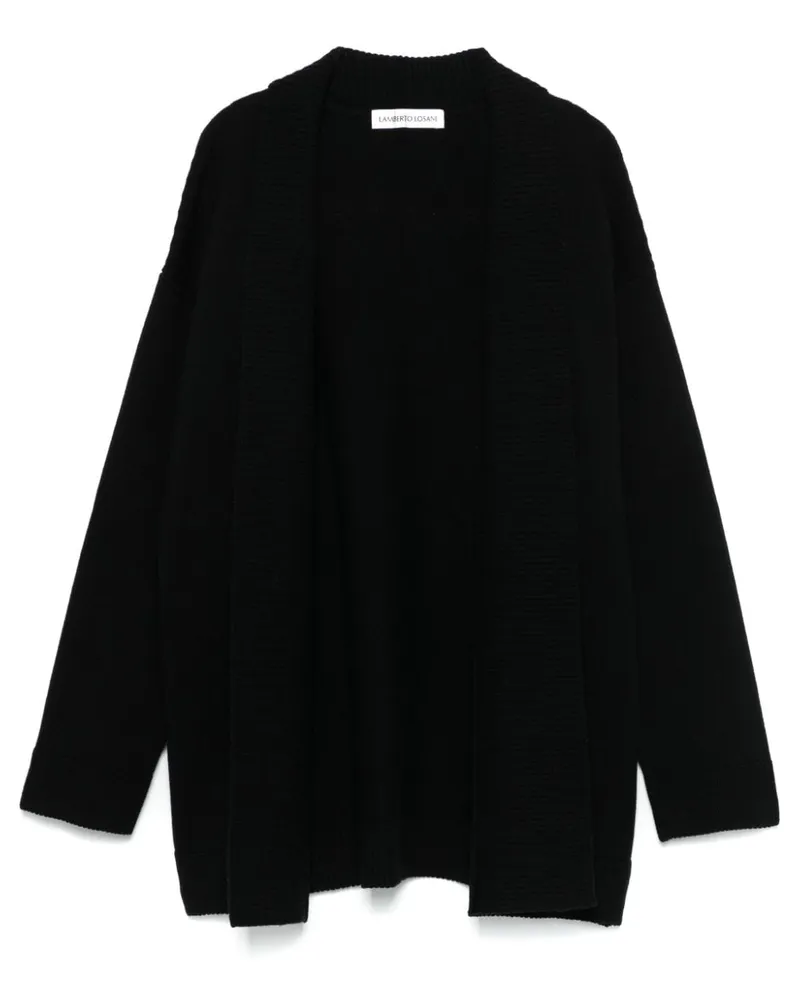 Lamberto Losani Gerippter Cardigan - Schwarz Schwarz