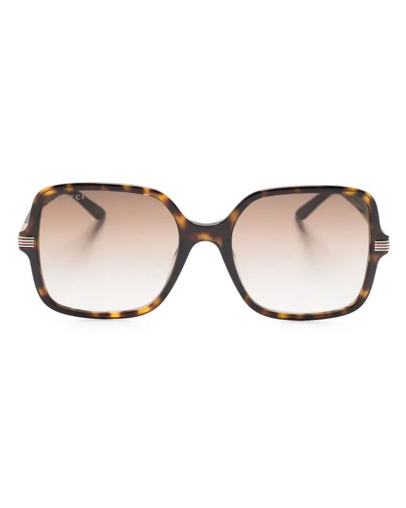Gucci Oversized-Sonnenbrille in Schildpattoptik - Braun Braun