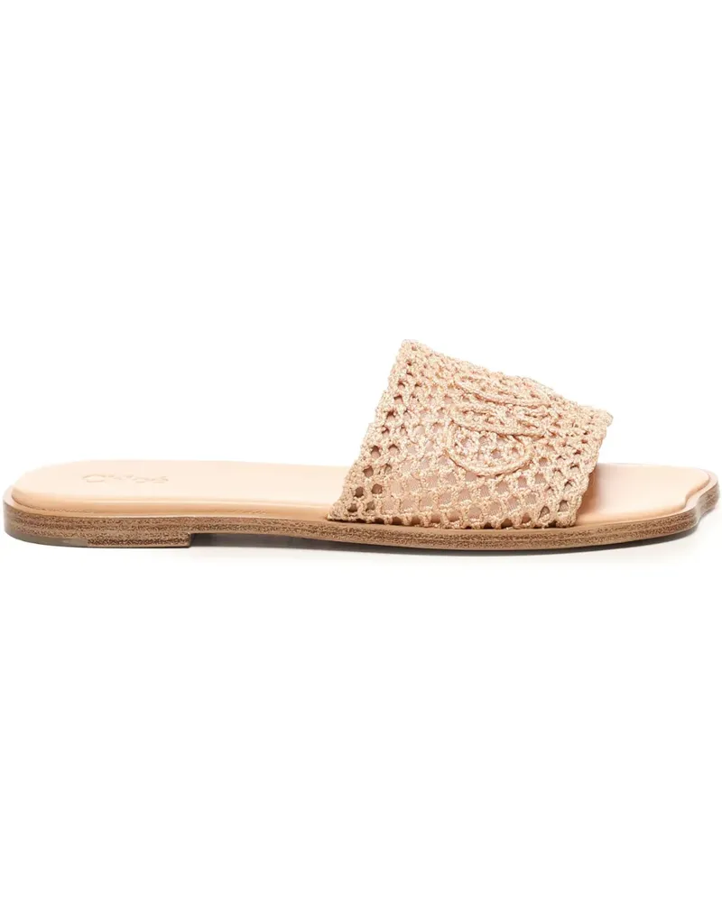 Chloé Gewebte Soleil Sandalen mit Stickerei - Nude Nude