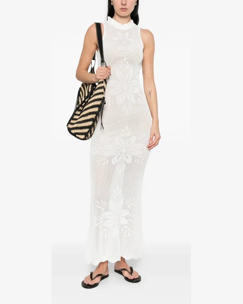 Twin-Set floral sleeveless maxi dress - Weiß Weiß