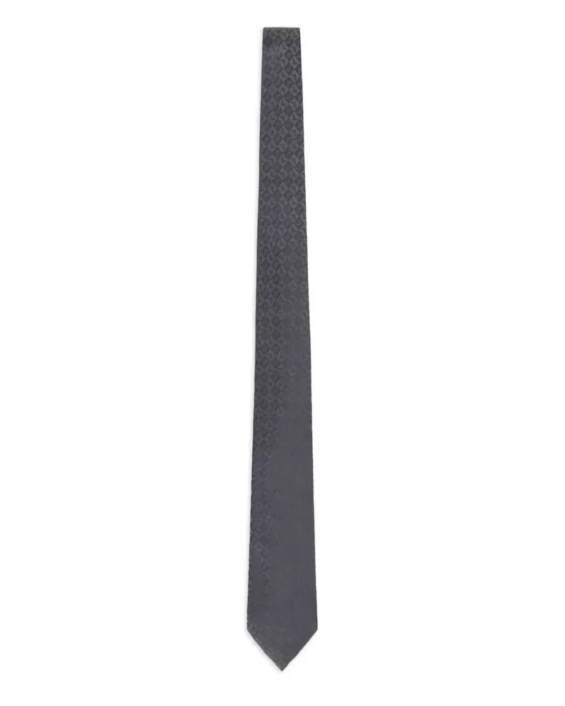 Emporio Armani Seidenkrawatte aus Logo-Jacquard - Grau Grau